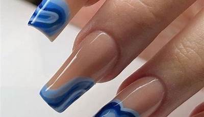 Valentines Nails Almond Blue
