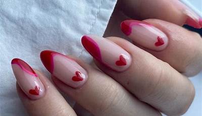 Valentines Nails Almond Shape Chrome