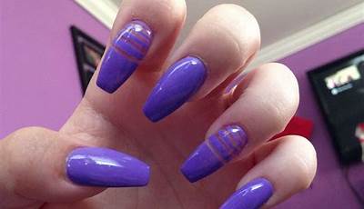 Valentines Nails Coffin Purple