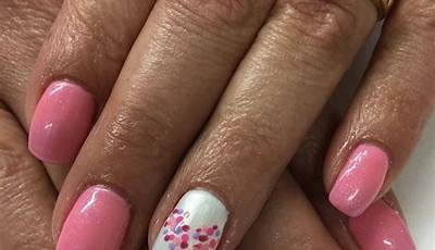 Valentines Nails Designs Gel Pink