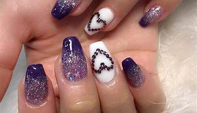 Valentines Nails Designs Purple