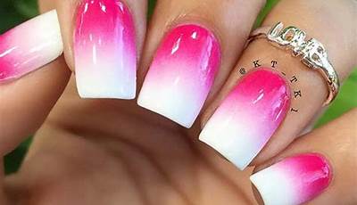 Valentines Nails Ombre Pink