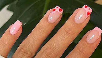 Valentines Nails Short Squoval