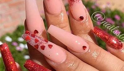 Valentines Nails Simple Coffin
