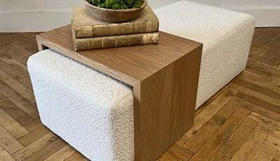 Waterfall Coffee Table With Ottoman