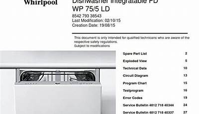 Whirlpool Dishwasher Manual Wdt730Pahz0