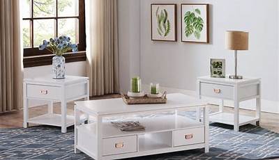 White Coffee Table And End Tables