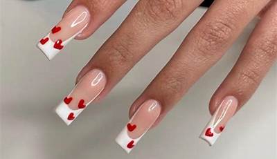 White French Tips And Red Heart