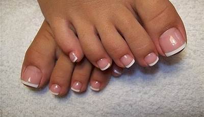 White French Tips Toes And Nails