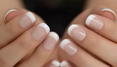 White French Tips With Hibiscus