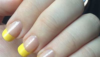 White Nails With Yellow French Tips