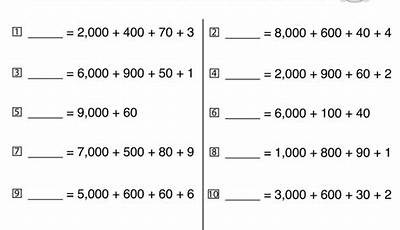 Whole Number Place Value Worksheets