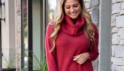 Winter Outfits Red Sweater