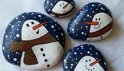 Winter Rock Painting Ideas Easy