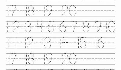 Writing Practice Printable Tracing Numbers 1 20 Worksheets