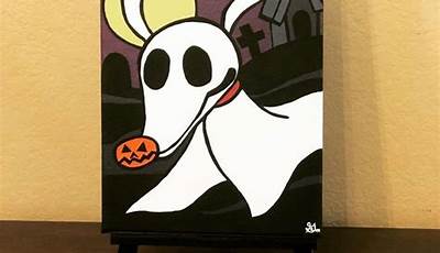 Zero Painting Nightmare Before Christmas Canvas