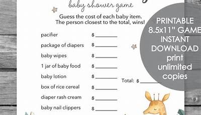 Zoo Baby Shower Games