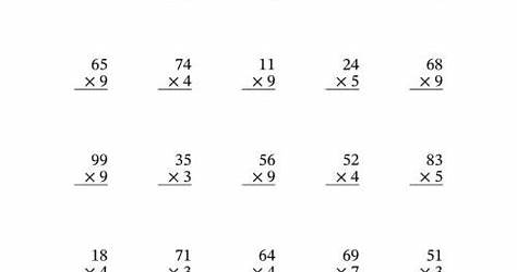 1 Digit By 2 Digit Multiplication Worksheet