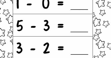 Worksheet For Subtraction Kindergarten