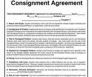 Consignment Agreement Template Pdf