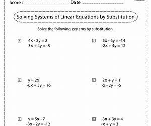Solve Systems By Substitution Worksheet