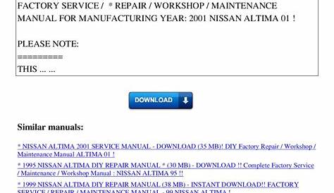Nissan Altima Malfunction See Owner's Manual