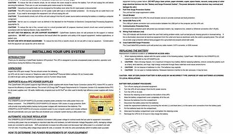 CYBER POWER CP850PFCLCD USER MANUAL Pdf Download | ManualsLib