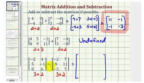 matrix addition and subtraction calculator