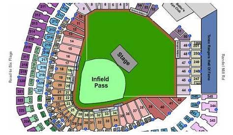 globe life seating chart with rows