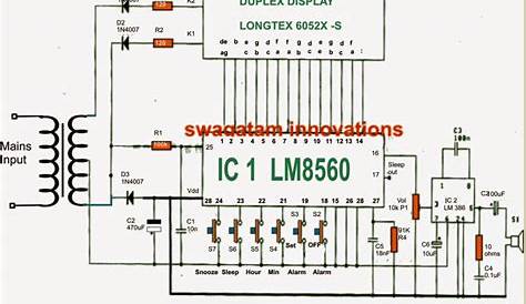 28 led clock timer circuit diagram