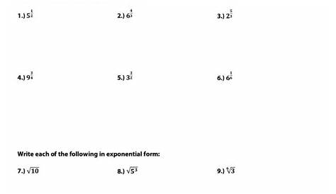 fractional exponents worksheet with answers