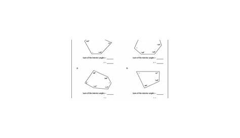 interior angles of polygons worksheets with answers