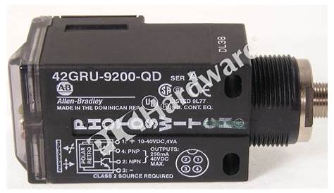 PLC Hardware: Allen-Bradley 42GRU-9200-QD Photoelectric Sensor, 10-30V DC