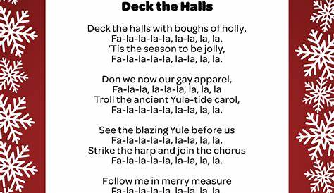 lyrics to deck the halls printable