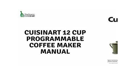 Cuisinart 12 Cup Programmable Coffee Maker Manual