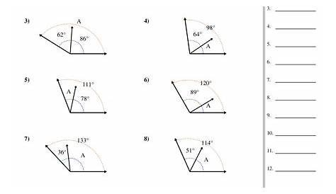 finding unknown angle measures worksheet