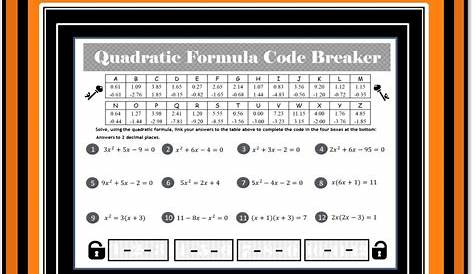 Quadratic Formula Worksheet Puzzle - Updated | Checkmate Worksheets