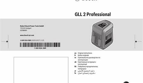 BOSCH PROFESSIONAL GLL 2 ORIGINAL INSTRUCTIONS MANUAL Pdf Download