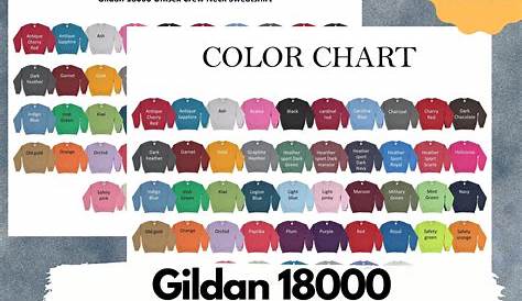 gildan 1800 color chart