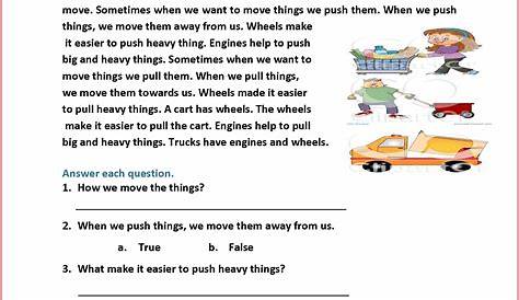 Listening Comprehension Passages With Questions For Grade 3 Worksheet : Resume Examples