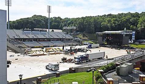 The Stage is Being Set for Saturday's Luke Combs Concert at Kidd Brewer