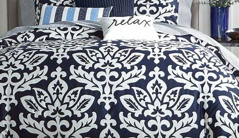 Charter Club Damask Designs Twin 2 Pcs Comforter Set Navy 300 TC