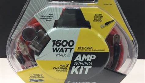 Scosche 1600 Watt Max Amp Wiring Kit 2 Channel Amplifiers KPA5CCSD for sale online | eBay