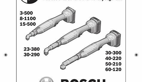 bosch tool manuals