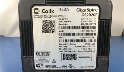 Calix Gigaspire GS2020E Blast u6.1 100-05202 AC Power Included Bundle