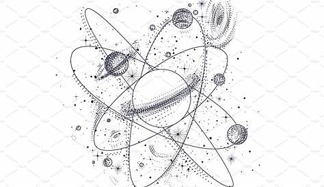 space, the universe. style engraving ~ Illustrations ~ Creative Market