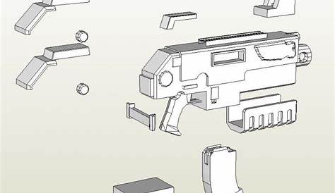 Gun Papercraft Fully Functioning Cardboard as 50 Sniper Rifle