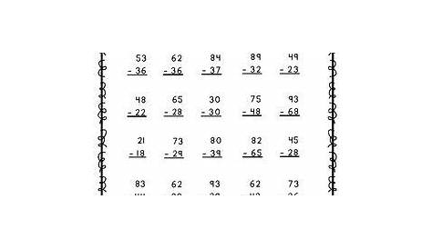 Fall 2 Digit Subtraction with Regrouping | Math fact worksheets, Math