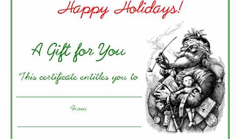 Free Holiday Gift Certificates Templates to Print | HubPages