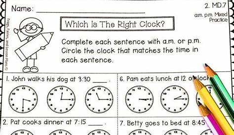 second grade time worksheets